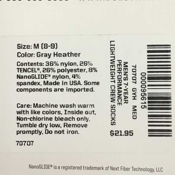 Duluth Men's 7-Year Lightweight Performance Crew Socks Gray Brown Black Medium - Picture 4 of 8